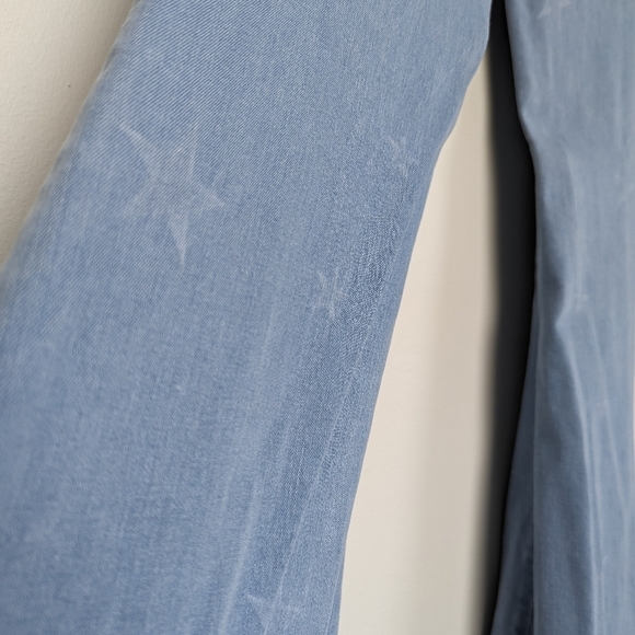 Nasty Gal Blue Stretch Denim Super Flare Star Jeans Stone Wash Tall Fit - sz 6 - Picture 5 of 6